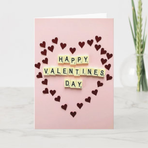 Pink Letter Titles Valentines Day Card