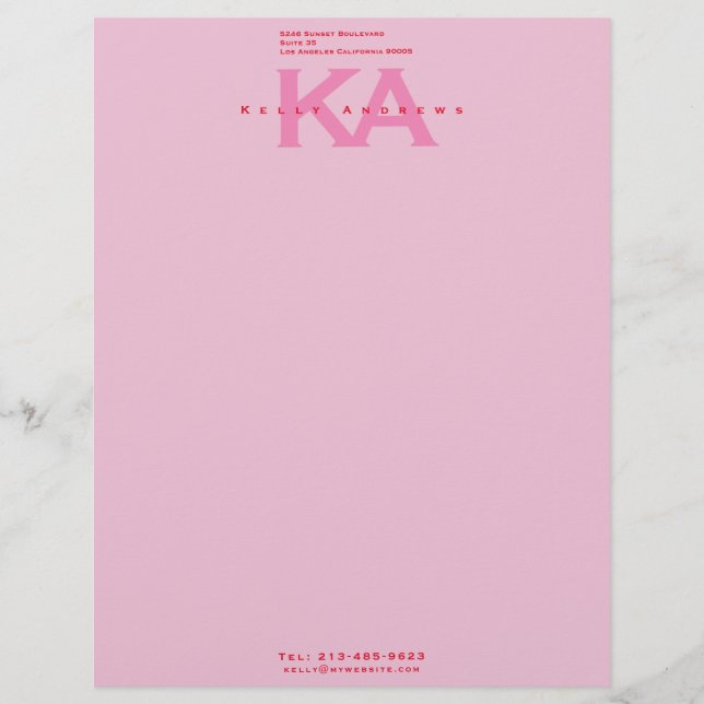 Pink Letterhead (Front)