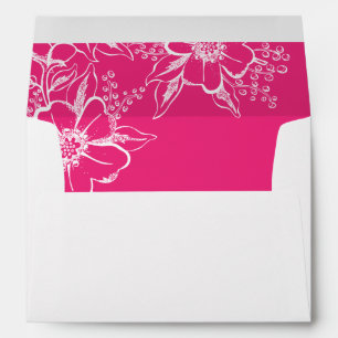 Pink Letterpress Style Wedding Envelopes