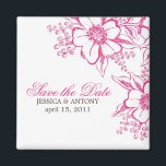 Pink Letterpress Style Wedding Magnet<br><div class="desc">Elegant Wedding Save the Date announcements.</div>