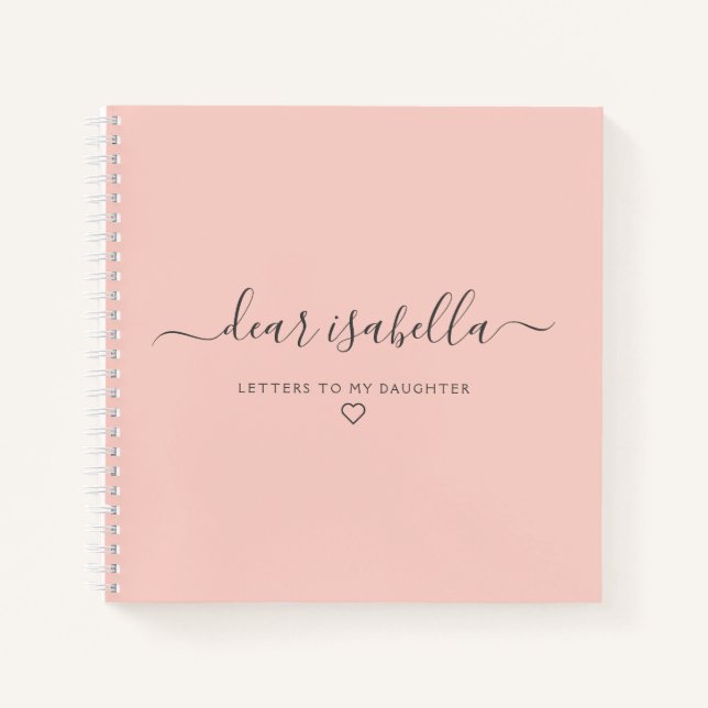 Pink Letters to My Daughter Keepsake Memory Notebo Notebook (Front)