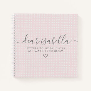 Pink Letters to My Daughter Keepsake Memory Notebook