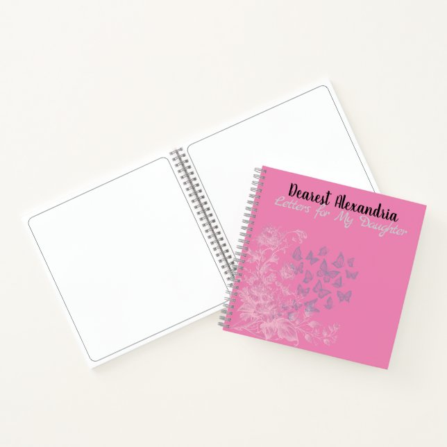 Pink Letters to My Daughter Memory Spiral Notebook (Inside)