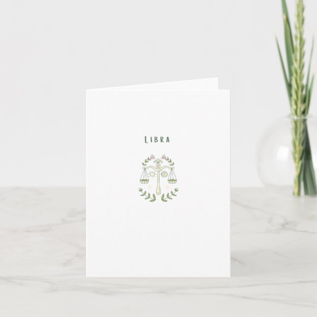 Pink Libra, zodiac, star sign  Card (Front)