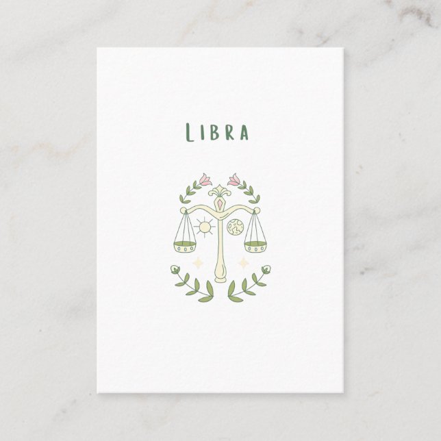 Pink Libra, zodiac, star sign  Place Card (Front)