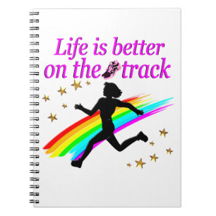 PINK LIFE IS BETTER ON THE TRACK DESIGN SPIRAL NOTEBOOK