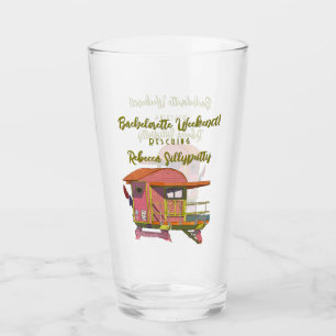 Pink Lifeguard Vibes Bachelorette Weekend Glass