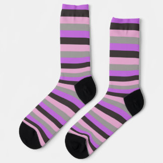 Pink, Light Purple and Grey Socks