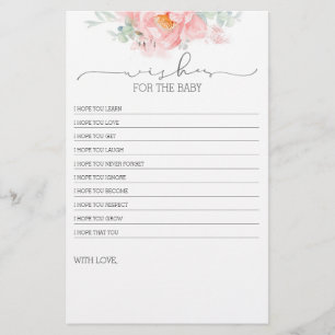 Pink Light Soft Flower Baby Shower Game