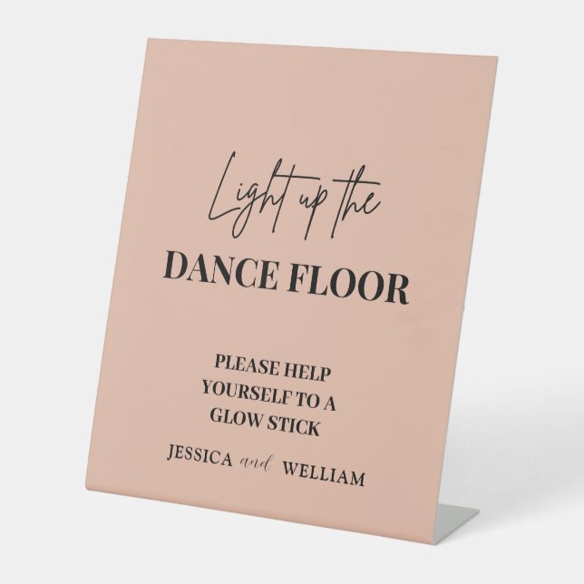 Pink Light Up the Dance Floor  | Glow Sticks Sign (Front)