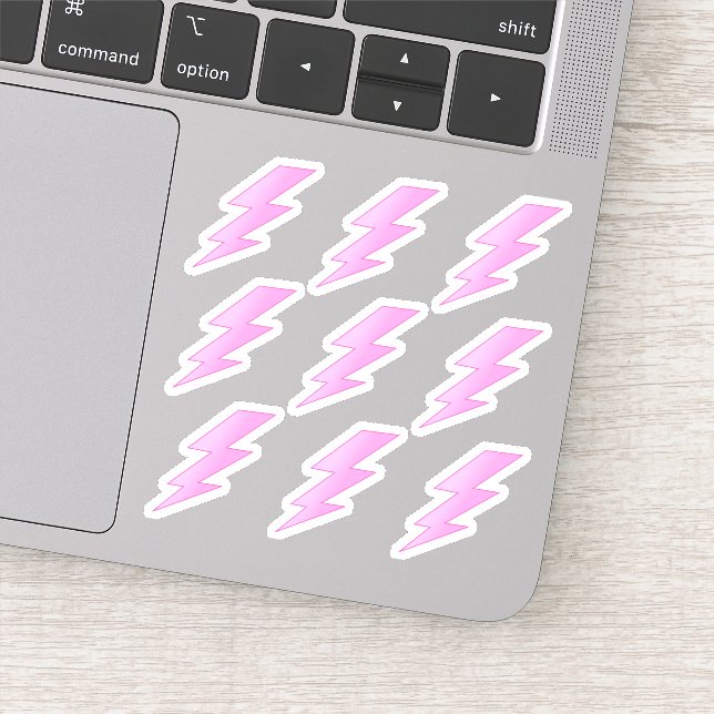 Pink Lightning Bolts - Preppy Stickers (Detail)