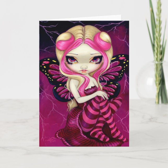"Pink Lightning" Greeting Card (Front)