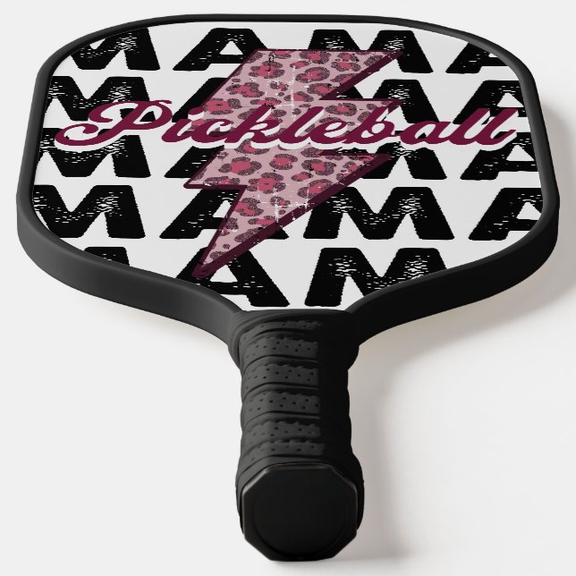 Pink Lightning Mama Personalised Pickleball Paddle (Laydown)