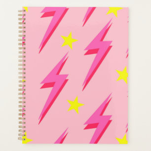 Pink Lightning Pattern Planner for Daily Goals