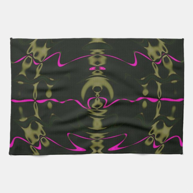 Pink Lights American MoJo Kitchen Towel (Horizontal)