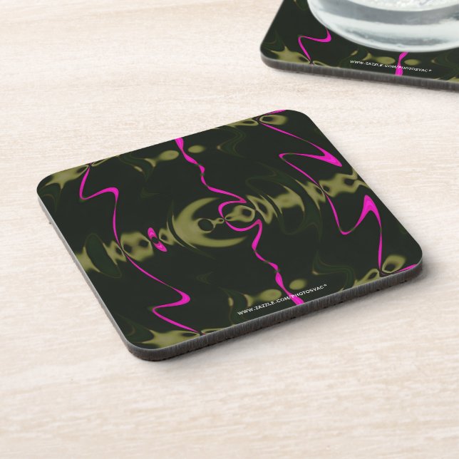 Pink Lights Cork Coaster (Left Side)