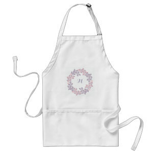 Pink, lilac, Botanical wreath, personalised Standard Apron