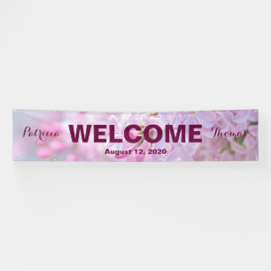 Pink lilac flowers banner