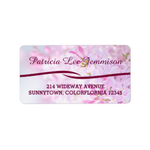 Pink lilac flowers label