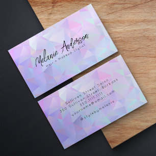 Pink Lilac Geometric Crystal Business Card