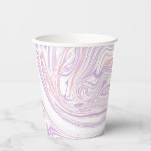Pink Lilac Modern Abstract Liquid Marble Design Paper Cups