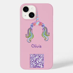 Pink & Lilac Unicorn Photo & Name  Case-Mate iPhone 14 Case