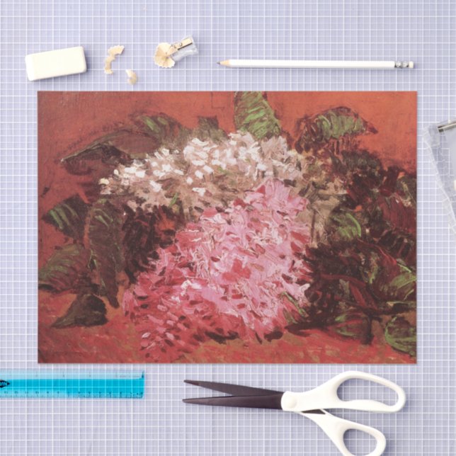 Pink Lilacs by Vincent van Gogh, Still Life Flower Tissue Paper (Craft)