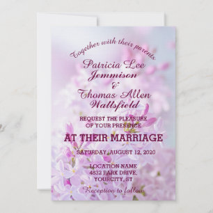 Pink Lilacs Customisable Wedding Invitation