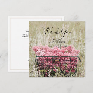 Pink Lilacs Spring Meadow Wedding Thank You Card