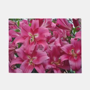 Pink lilies doormat