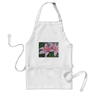 Pink lilies standard apron