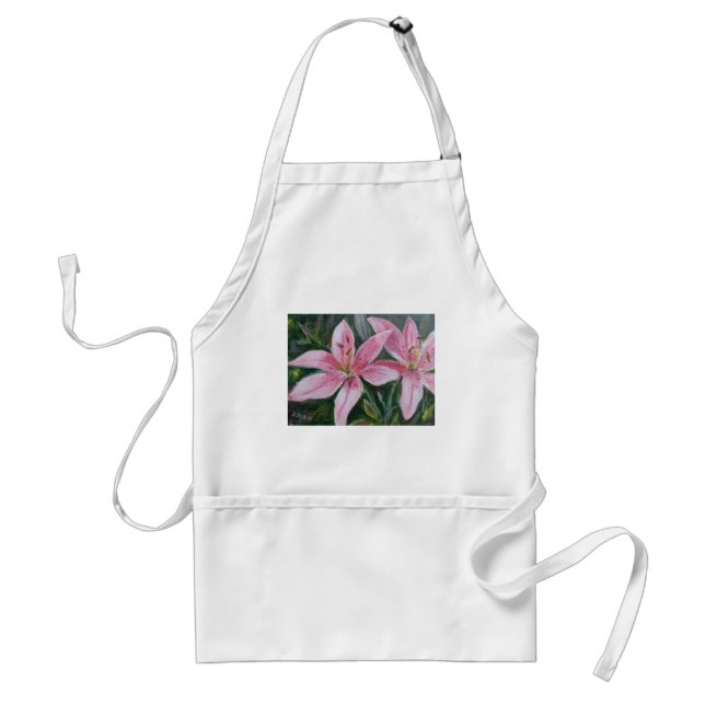 Pink lilies standard apron (Front)