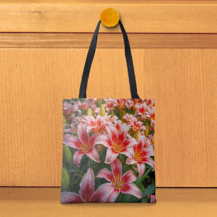 Pink Lilies Tote Bag