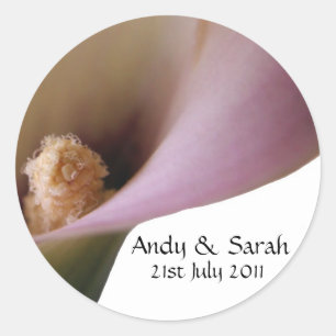 Pink Lilly Wedding Stickers