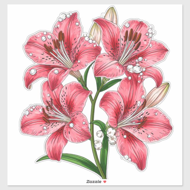 Pink Lily Bouquet (Sheet)