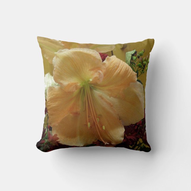 Pink Lily Bouquet Pillow (Front)