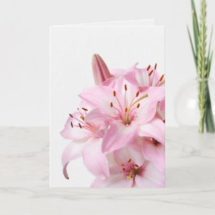 Pink Lily Bouquet Sympathy Card