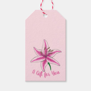 Pink Lily Flower Floral Garden Party Spring Lilies Gift Tags