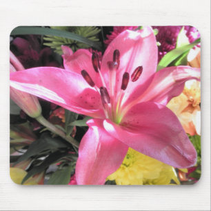 Pink Lily Flower Lilies Flowers Photo Mouse Pad