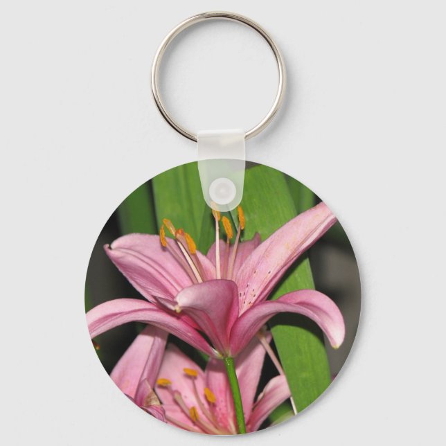 Pink Lily Key Ring (Front)