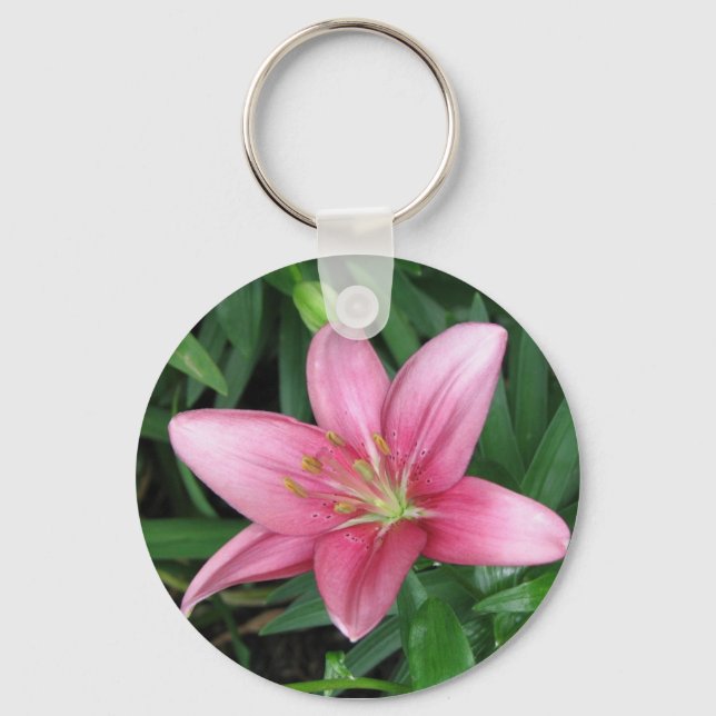 Pink Lily Key Ring (Front)