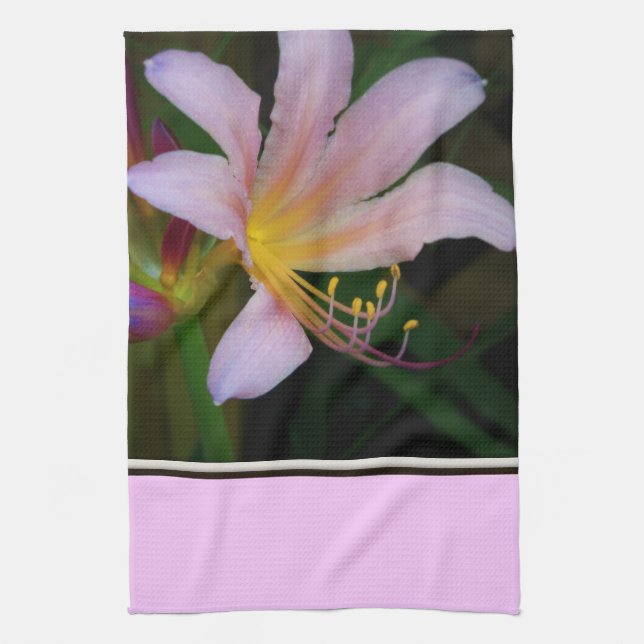Pink Lily Kitchen Towel (Vertical)