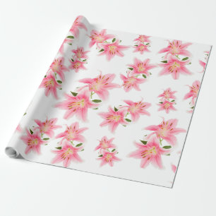 Pink Lily Matte Wrapping Paper