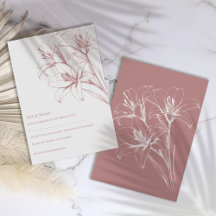 Pink Lily Outline Wedding