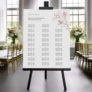 Pink Lily Outline Wedding Seating Chart