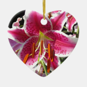 Pink lily pink floral pink flower tropical flower ceramic tree decoration