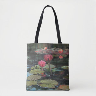 Pink Lily Pond Tote Bag