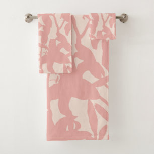 Pink Lily Silhouette Bath Towel Set