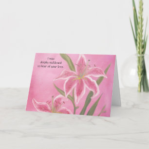 Pink Lily Sympathy Card