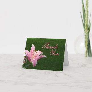 Pink Lily Thank You Card